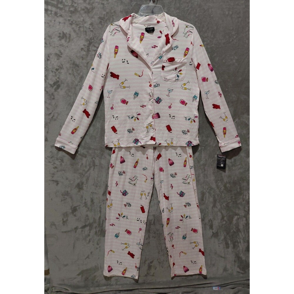 NEW Kate Spade Holiday Celebrations 2pc. Pajama Set Women's Small Stretch Lounge